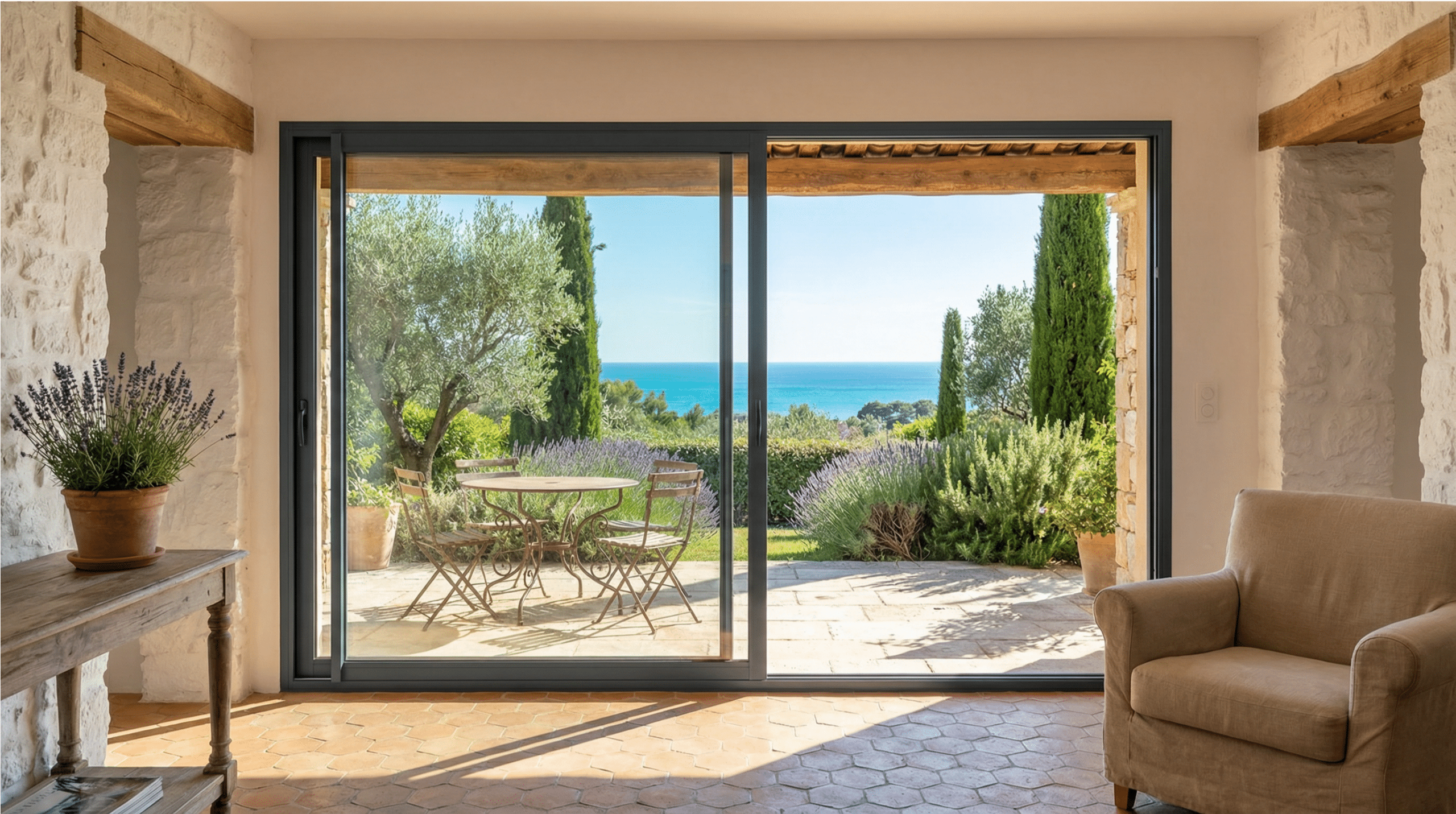 Baie vitrÃ©e aluminium provenÃ§ale â€“ Var Pose Alu Six-Fours