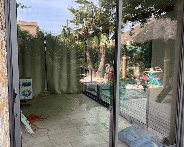 Fermeture Loggia avec baies vitrÃ©es coulissantes en alu